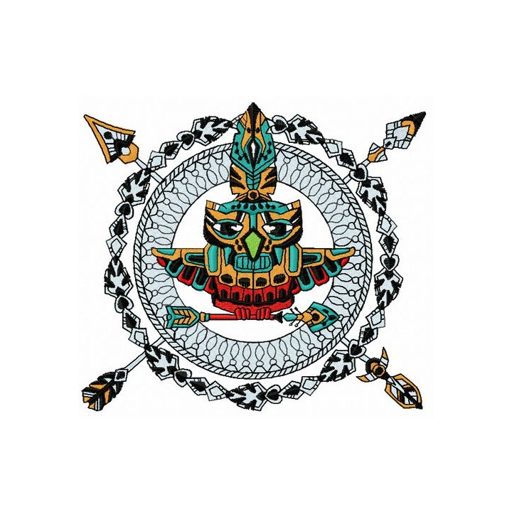 Owl totem 2 embroidery design - Embroidery Design