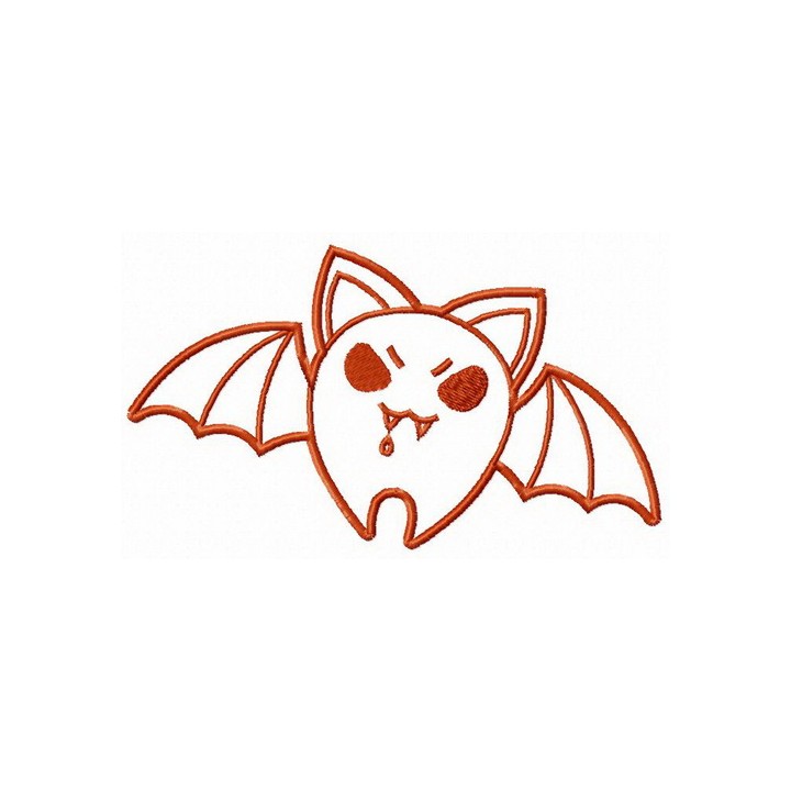 Scary bat attacks embroidery design - Embroidery Design