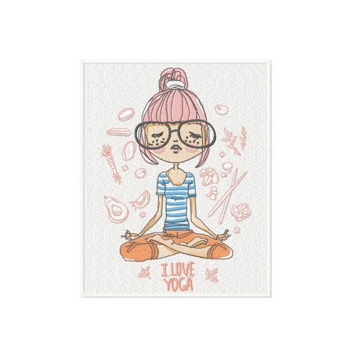 I love yoga embroidery design - Embroidery Design