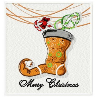 Christmas sock 3 embroidery design - Embroidery Design