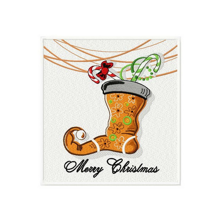 Christmas sock 3 embroidery design - Embroidery Design