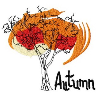 Autumn tree embroidery design - Embroidery Design