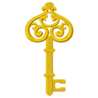 Golden key 6 embroidery design - Embroidery Design