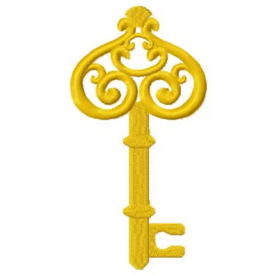 Preview of the Golden Key 6 embroidery design, showcasing intricate stitching patterns for creative projects.