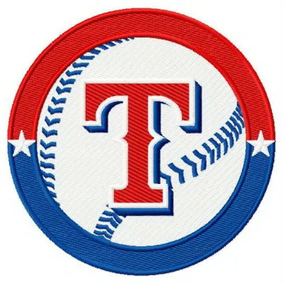Texas Rangers logo 3 embroidery design showcasing the team's emblem, perfect for caps and jackets.