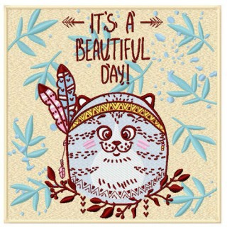 Indian cat embroidery design - Embroidery Design