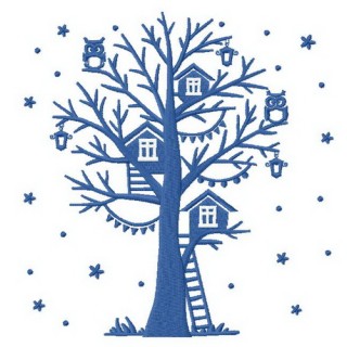 Winter tree embroidery design - Embroidery Design