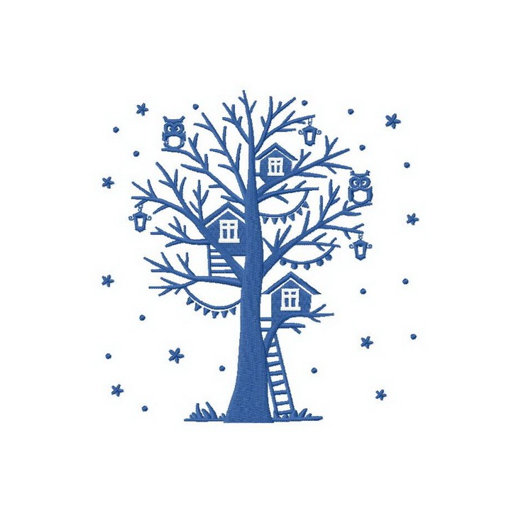 Winter tree embroidery design - Embroidery Design