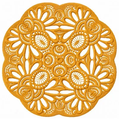 Lace doily 13 embroidery design featuring intricate snowflake patterns, ideal for elegant home decor projects.