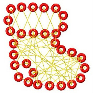 Christmas sock embroidery design - Embroidery Design