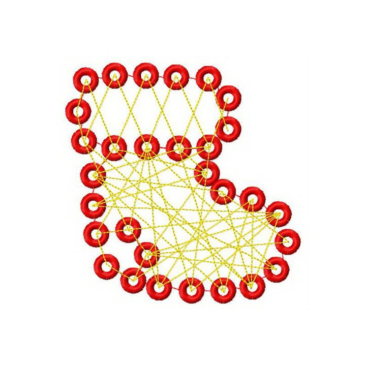 Christmas sock embroidery design - Embroidery Design