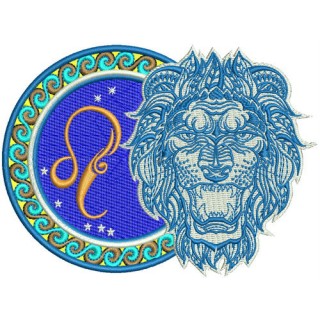 Zodiac sign Leo 2 embroidery design - Embroidery Design