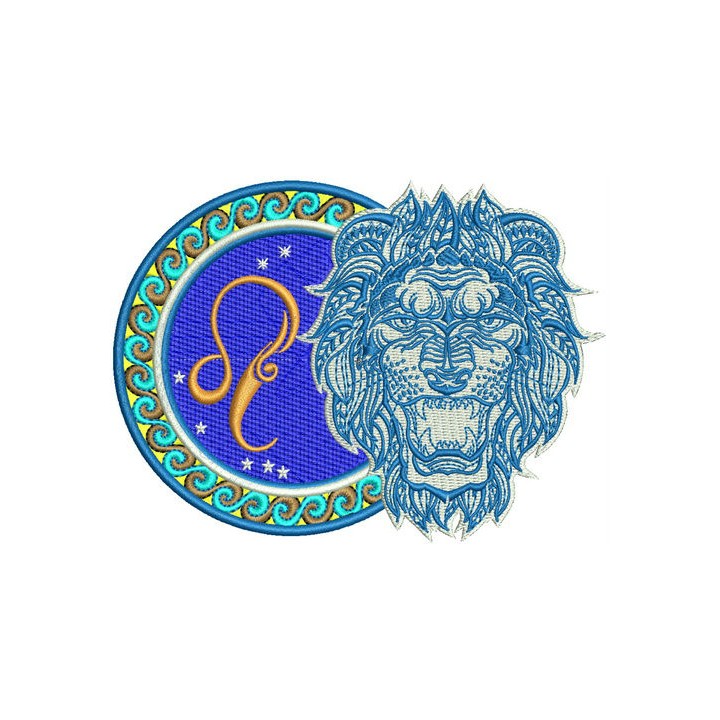 Zodiac sign Leo 2 embroidery design - Embroidery Design