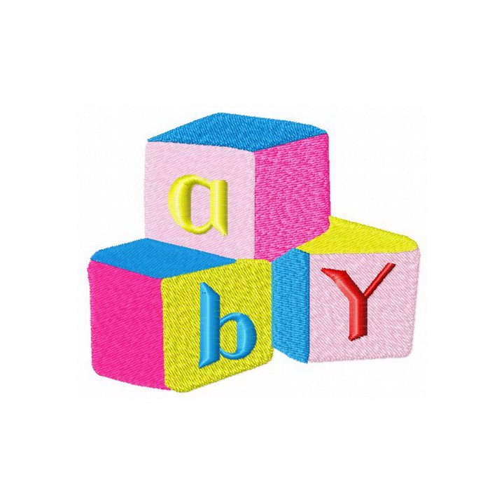 Bright baby cubes embroidery design - Embroidery Design