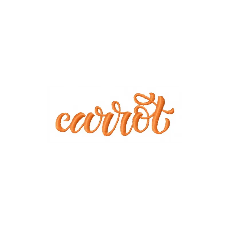 Carrot 2 embroidery design featuring a vibrant carrot motif, perfect for kitchen and cooking themed projects.