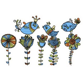 Royal birds embroidery design - Embroidery Design