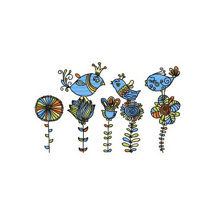 Royal birds embroidery design - Embroidery Design