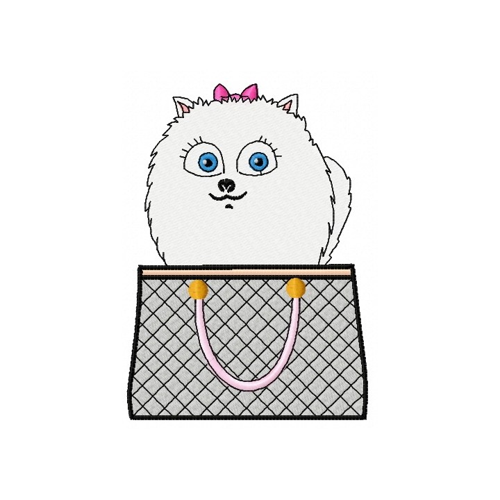 Gidget in hand bag embroidery design - Embroidery Design