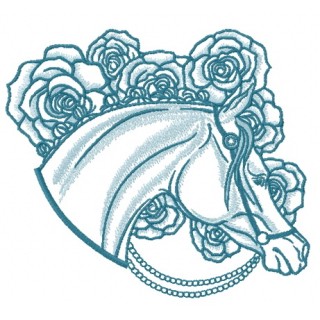 Horse with pearl bridle 3 embroidery design - Embroidery Design
