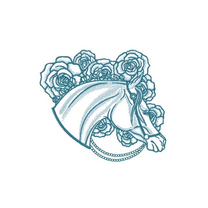 Horse with pearl bridle 3 embroidery design - Embroidery Design