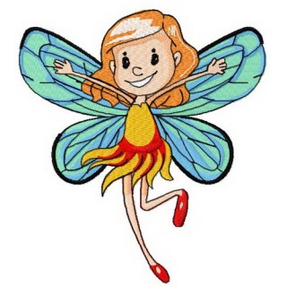 Summer time fairy embroidery design - Embroidery Design