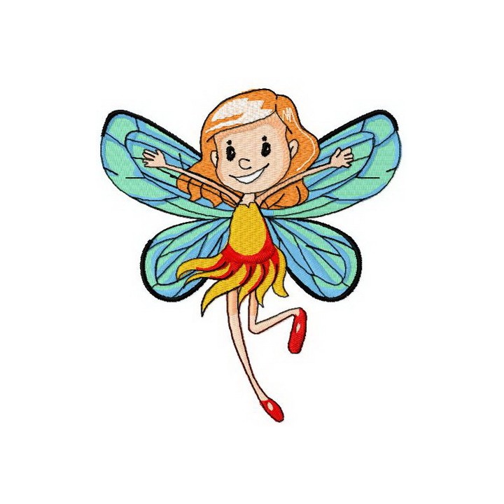 Summer time fairy embroidery design - Embroidery Design