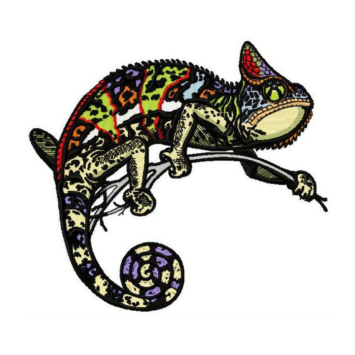 Chameleon embroidery design - Embroidery Design