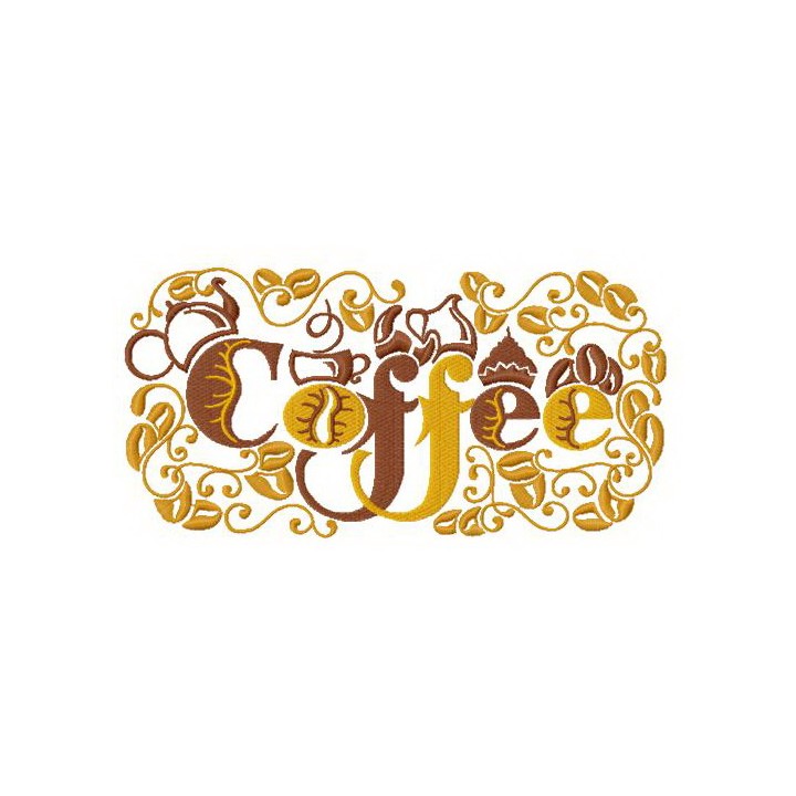 Coffee 3 embroidery design - Embroidery Design