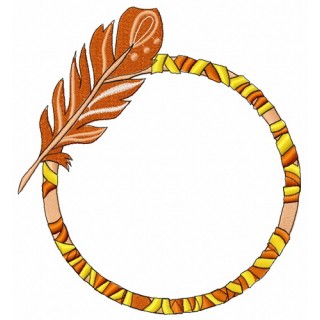 Hoop with feather embroidery design - Embroidery Design
