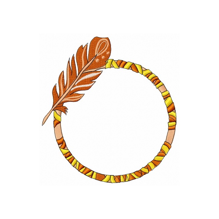 Hoop with feather embroidery design - Embroidery Design