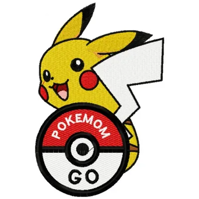 Pikachu 7 embroidery design featuring a playful Pikachu motif, perfect for stitching on t-shirts and hoodies.