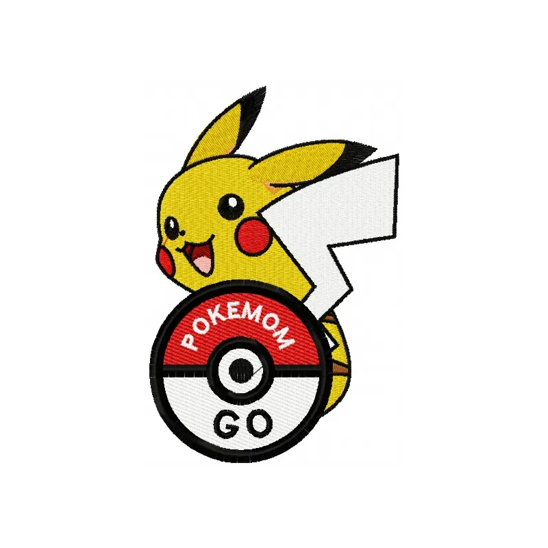 Pikachu 7 embroidery design featuring a playful Pikachu motif, perfect for stitching on t-shirts and hoodies.