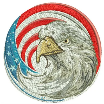 American eagle 3 embroidery design showcasing a majestic eagle for Independence Day projects.