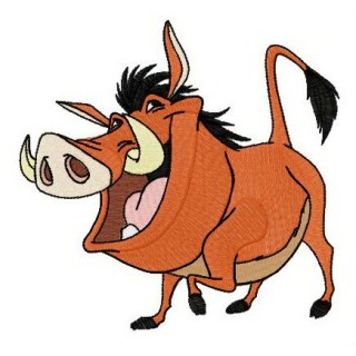 Happy warthog Pumba embroidery design - Embroidery Design