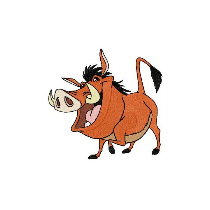 Happy warthog Pumba embroidery design - Embroidery Design