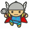 Chibi Thor embroidery design featuring a cute, cartoonish version of the character for creative stitching projects.