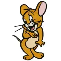 Mousekin Jerry embroidery design featuring the beloved character from Tom and Jerry, ideal for various stitching projects.