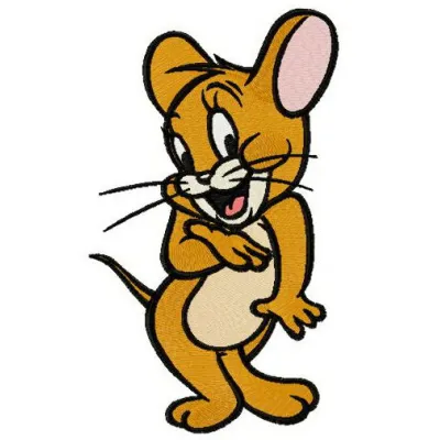 Mousekin Jerry embroidery design featuring the beloved character from Tom and Jerry, ideal for various stitching projects.