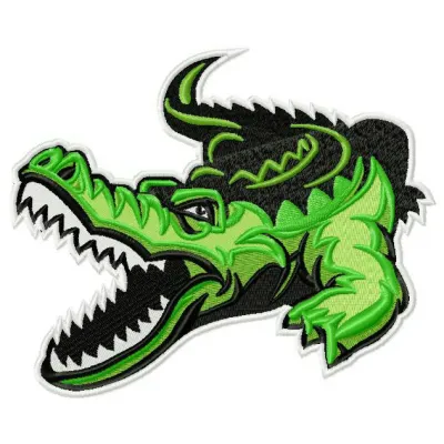 Preview of Crocodile 4 embroidery design featuring a detailed stitched motif of an African crocodile.