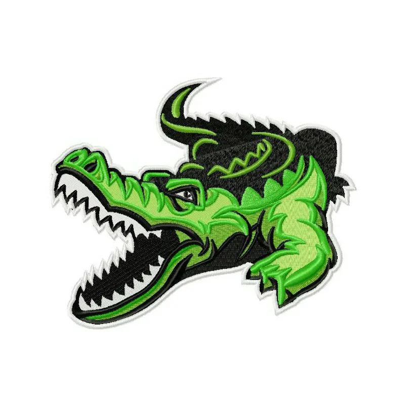 Preview of Crocodile 4 embroidery design featuring a detailed stitched motif of an African crocodile.
