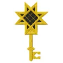 Star key 2 embroidery design featuring a whimsical star motif, ideal for embellishing keychains or bags.