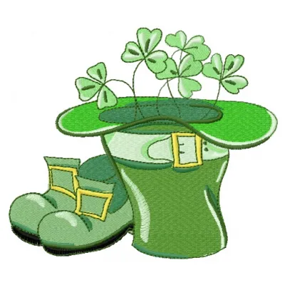 Happy St. Patrick's Day 2 embroidery design featuring festive motifs for t-shirts and home decor.
