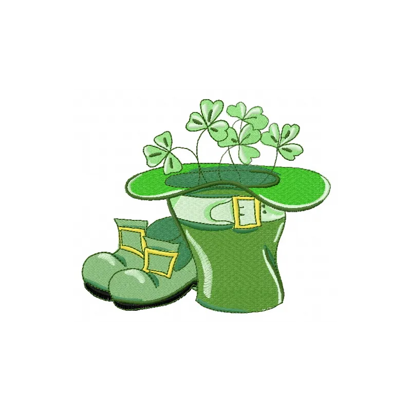 Happy St. Patrick's Day 2 embroidery design featuring festive motifs for t-shirts and home decor.