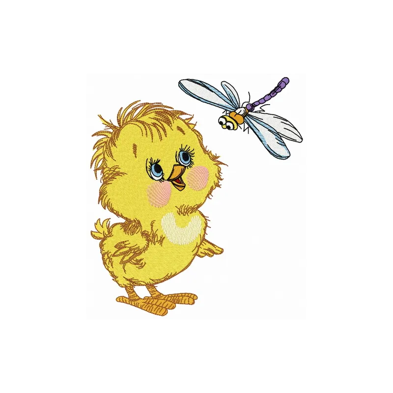 Curious chicken 2 embroidery design showcasing a whimsical farm animal motif for creative stitching projects.