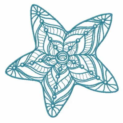 Mosaic star 2 embroidery design showcasing intricate sea life motifs for creative stitching projects.