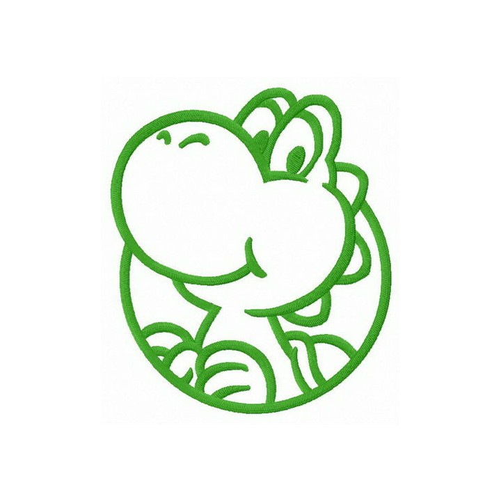 Dinosaur Yoshi badge embroidery design - Embroidery Design