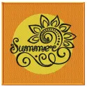 Summer embroidery design featuring vibrant floral motifs, ideal for embellishing t-shirts and tote bags.