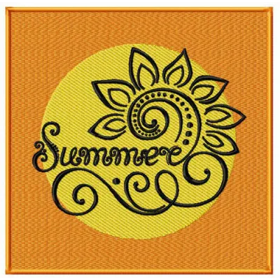 Summer embroidery design featuring vibrant floral motifs, ideal for embellishing t-shirts and tote bags.
