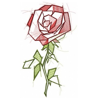 Sketchy rose embroidery design - Embroidery Design