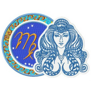 Zodiac sign Virgo 2 embroidery design - Embroidery Design